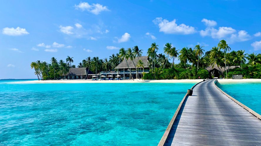 Luxury resort view from jetty